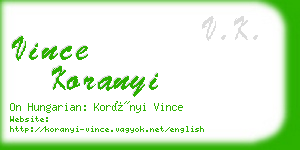 vince koranyi business card